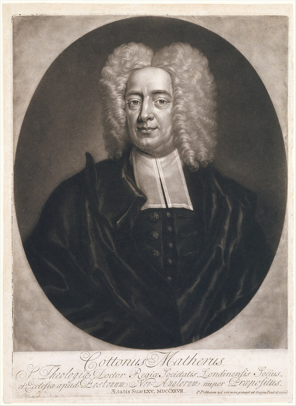 Engraved portrait of Cotton Mather